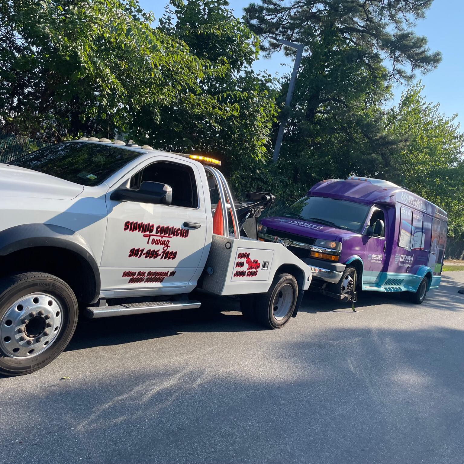 Staying Connected Towing roadside assistance vehicle